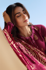 Cross Stitch 3pcs Lawn Embroidered With Diamond Printed Dupatta - 0573 - Image 5