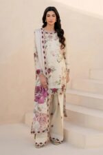 Iznik - 3pcs Lawn Printed With Ready To Wear Chiffon Dupatta - Skin
