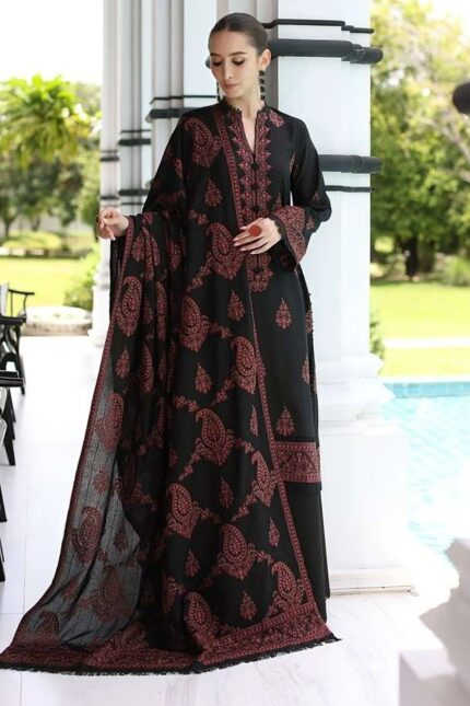 Bareeze - 3pcs Lawn Embroidered With Heavy Emb Chiffon Dupatta -1212