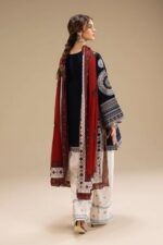 Jazmin - 3pcs Lawn Embroidered With Diamond Printed Dupatta - Blue - Image 5