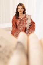 Mohagni - 3pcs Lawn Embroidered With Chiffon Printed Dupatta - 802 - Image 4