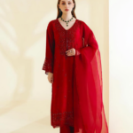 Agha Noor - 3pcs Lawn Embroidered With Chiffon Emb Dupatta - 6252