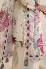 Iznik - 3pcs Lawn Printed With Ready To Wear Chiffon Dupatta - Skin - Image 10