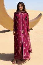 Cross Stitch 3pcs Lawn Embroidered With Diamond Printed Dupatta - 0573
