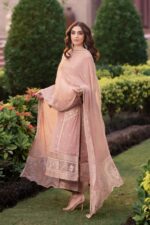 Azure 3pcs Lawn Embroidered With Chiffon Emb Dupatta - 3175 - Image 4