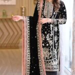 Aneela’s Festive Elegance – 3Pcs Fancy Lawn with Ready to Wear Chiffon Dupatta