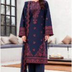 Farasha - 3pcs Lawn Embroidered With Chiffon Emb Dupatta - 3076