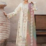 Jeem - 3pcs Fancy Lawn Emb With Rangoli Diamond Dupatta - 1242