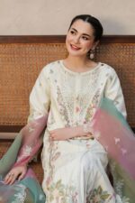 Jeem - 3pcs Fancy Lawn Emb With Rangoli Diamond Dupatta - 1242 - Image 3