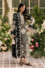 Bin ilyas - 3pcs Lawn Emb With Ready To Wear Chiffon Emb Dupatta - 4050