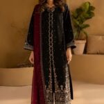Batik - 3pcs Lawn Embroidered With Chiffon Emb Dupatta - 3349