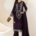Maria B 3pcs Lawn Embroidered With Chiffon Emb Dupatta - 7315