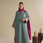 Iznik - 3pcs Lawn Embroidered With Diamond Printed Dupatta - 943