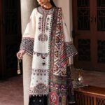 Jazmin - 3pcs Chicken Kari Lawn Emb With Chiffon Printed Dupatta - 810