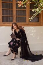 Batik - 3pcs Lawn Embroidered With Chiffon Emb Dupatta - 819 - Image 5