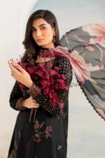 Iznik - 3pcs Lawn Embroidered With Silk Printed Dupatta - 0549 - Image 3