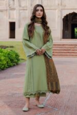 Izel - 3pcs Lawn Embroidered With Diamond Printed Dupatta - 926 - Image 2