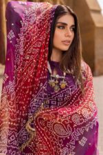 Nureh - 3pcs Chicken Kari Lawn Emb With Diamond Printed Dupatta - 939 - Image 4