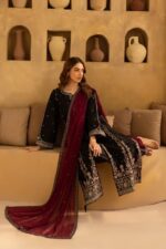 Batik - 3pcs Lawn Embroidered With Chiffon Emb Dupatta - 3349 - Image 7