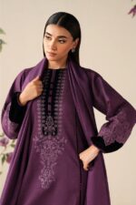 Baroque - 3pcs Lawn Emb With Jaberia Net Pallu Emb Dupatta - 784 - Image 2