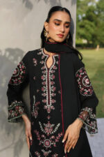 Edenrobe – 3pcs Dhanak Embroidered With Ready To Wear Dhanak Shawl – 839 - Image 3