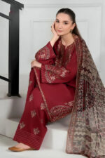 Batik – 3pcs Dhanak Emb With Whool Printed Shawl – 724 - Image 6