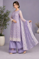 Sofia Kaif – 3pcs Dhanak Emb With Dhanak Emb Shawl – 3565 - Image 2
