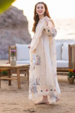 Qalamkar – 3pcs Chicken Kari Dhanak With Dhanak Emb Shawl- 4159 - Image 6