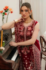Mahnur – 3pcs Chicken Kari Dhanak With Ready To Wear Dhanak Shawl – 849 - Image 4