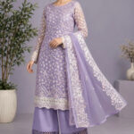 Sofia Kaif – 3pcs Dhanak Emb With Dhanak Emb Shawl – 3565