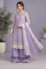 Sofia Kaif – 3pcs Dhanak Emb With Dhanak Emb Shawl – 3565