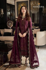 Asim Jofa – 3pcs Dhanak Emb With Dhanak Emb Shawl – 663