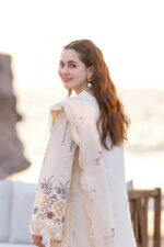 Qalamkar – 3pcs Chicken Kari Dhanak With Dhanak Emb Shawl- 4159 - Image 5
