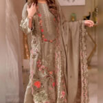 Aneela’s – 3pcs Dhanak Emb With Dhanak Emb Shawl – 609