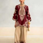 Ethnic – 2pcs Silk Embroidered With Printed Trouser – 240
