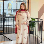 Umzay – 3pcs Dhanak Emb With Dhanak Emb Shawl – 716