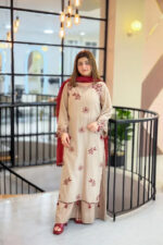 Umzay – 3pcs Dhanak Emb With Dhanak Emb Shawl – 716