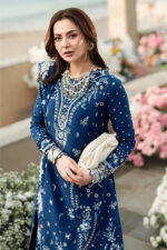 Qalamkar – 3pcs Luxury Emb Dhanak With Dhanak Emb Shawl – 1272 - Image 4