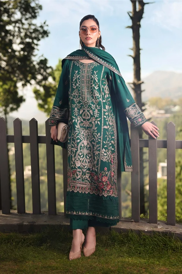 42666879895 Maria B β 3pcs Dhanak Embroidered With Dhanak Emb Shawl β 837 - Image 1