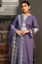 Kokum – 3pcs Dhanak Emb With Dhanak Emb Shawl – 679 - Image 2