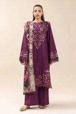 Beechtree – 3pcs Dhanak Embroidered With Wool Printed Shawl – 840