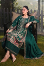 Maria B – 3pcs Dhanak Embroidered With Dhanak Emb Shawl – 837 - Image 4
