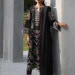 Edenrobe – 3pcs Dhanak Embroidered With Ready To Wear Dhanak Shawl – 839