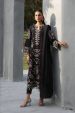 Edenrobe – 3pcs Dhanak Embroidered With Ready To Wear Dhanak Shawl – 839