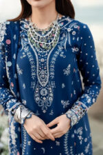 Qalamkar – 3pcs Luxury Emb Dhanak With Dhanak Emb Shawl – 1272 - Image 3