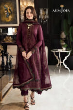 Asim Jofa – 3pcs Dhanak Emb With Dhanak Emb Shawl – 663 - Image 2
