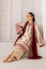 Xenia – 3pcs Dhanak Embroidered With Dhanak Emb Shawl – 3601 - Image 5