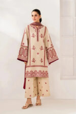 Xenia – 3pcs Dhanak Embroidered With Dhanak Emb Shawl – 3601 - Image 2