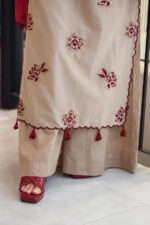 Umzay – 3pcs Dhanak Emb With Dhanak Emb Shawl – 716 - Image 4
