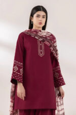 Sapphire – 3pcs Dhanak Embroidered With Printed Shawl – 864 - Image 2